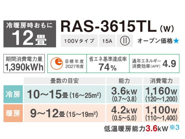関西エリア限定】標準取付工事付 新品2025年製 東芝 ルームエアコン 12 